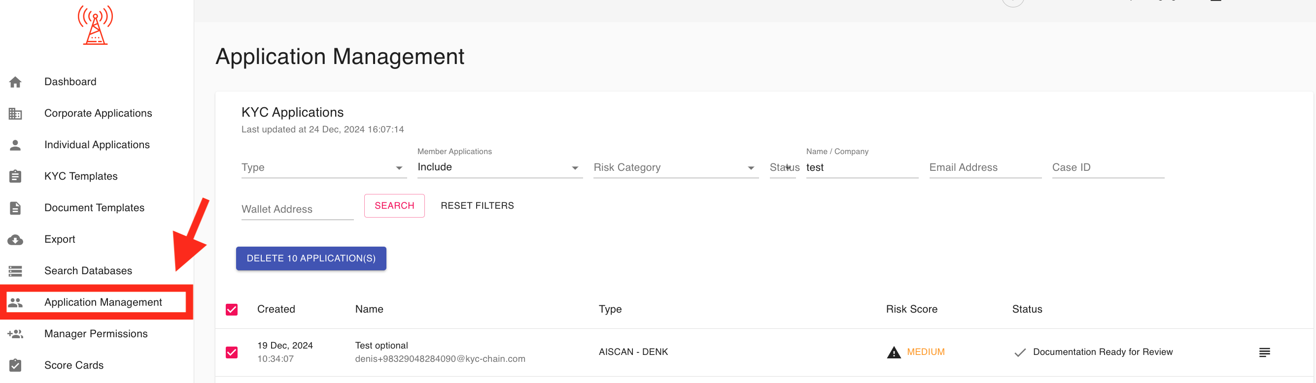 Application Management UI
