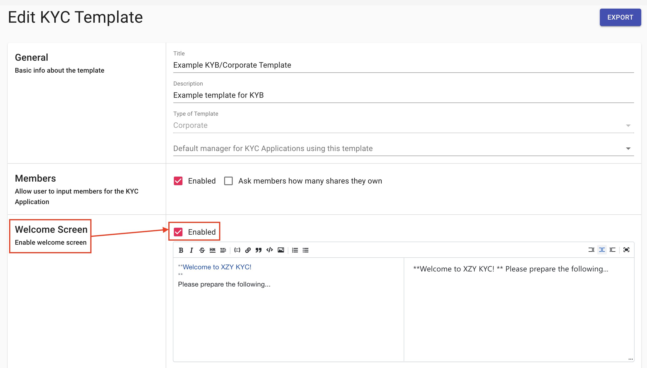 Customize Welcome Message