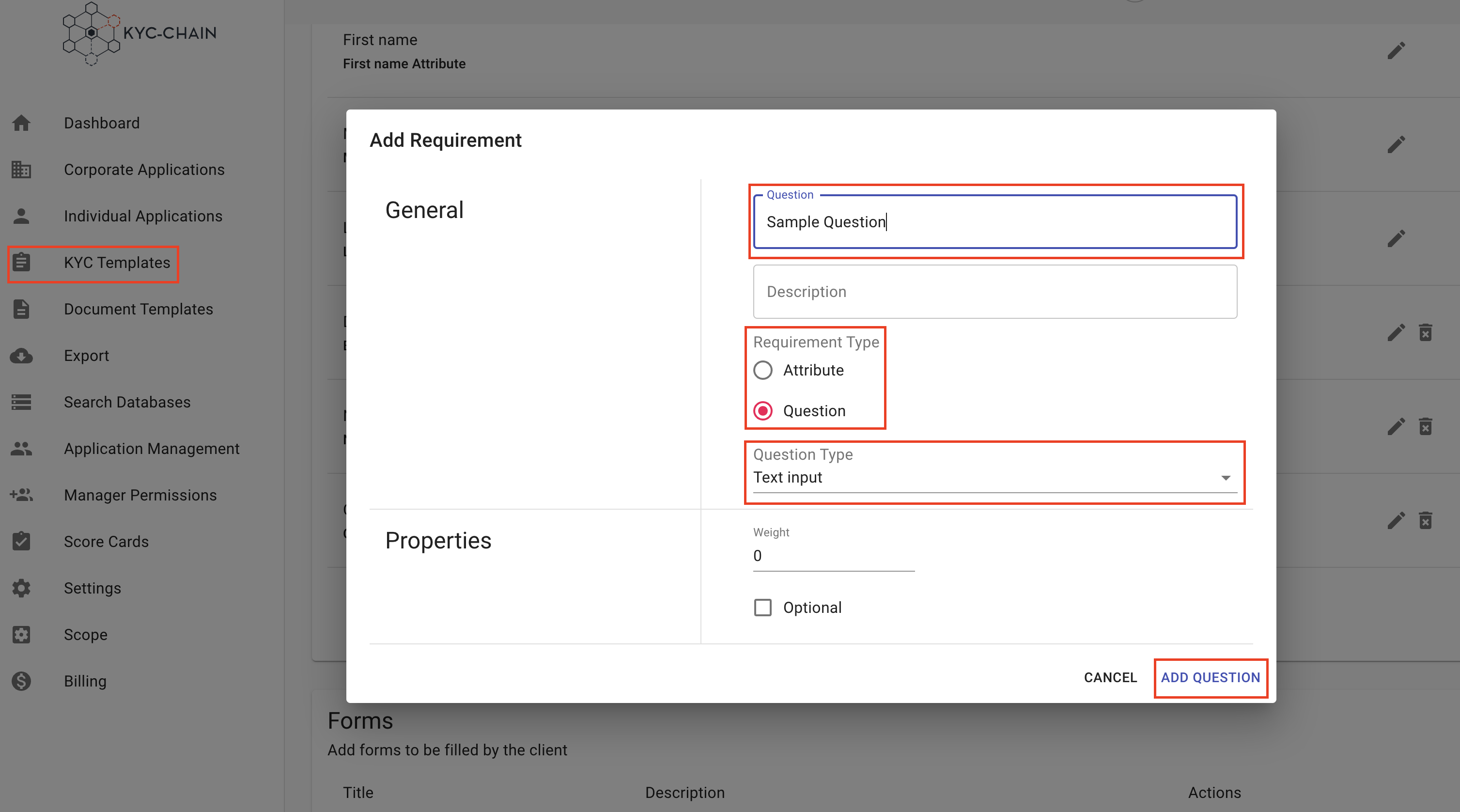 Add/Edit Questions