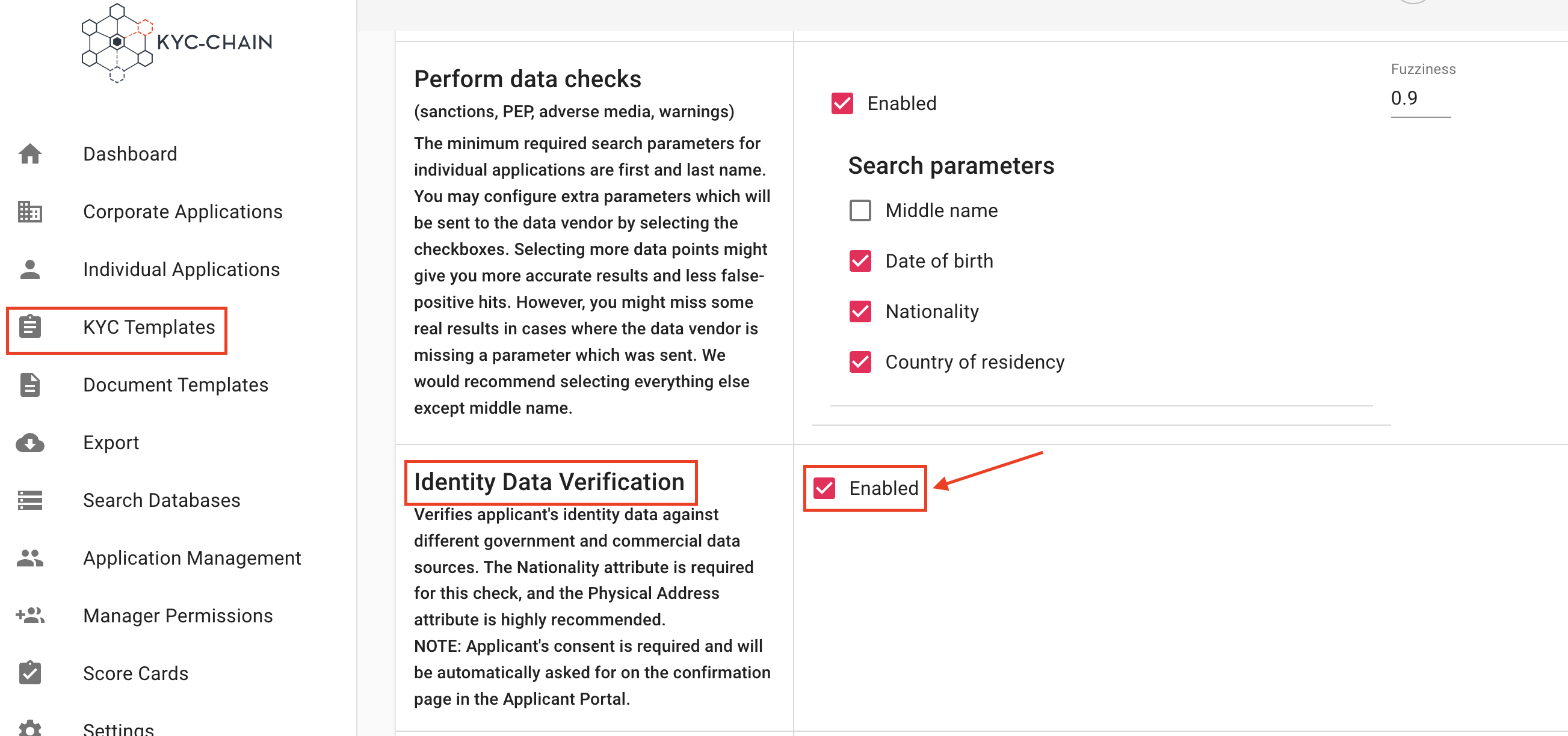 Enable ID Data Verification 1