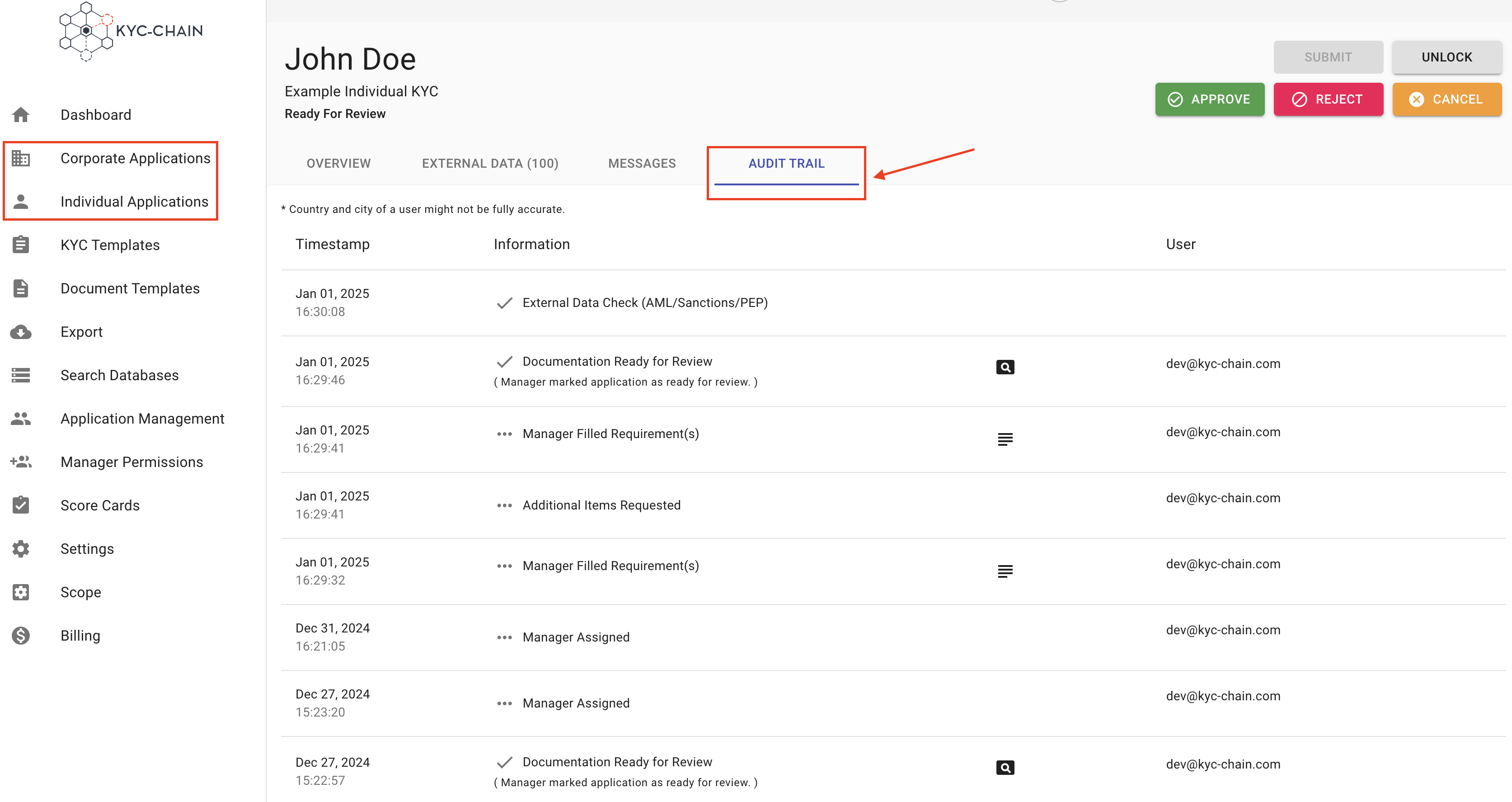 Check Audit Trail