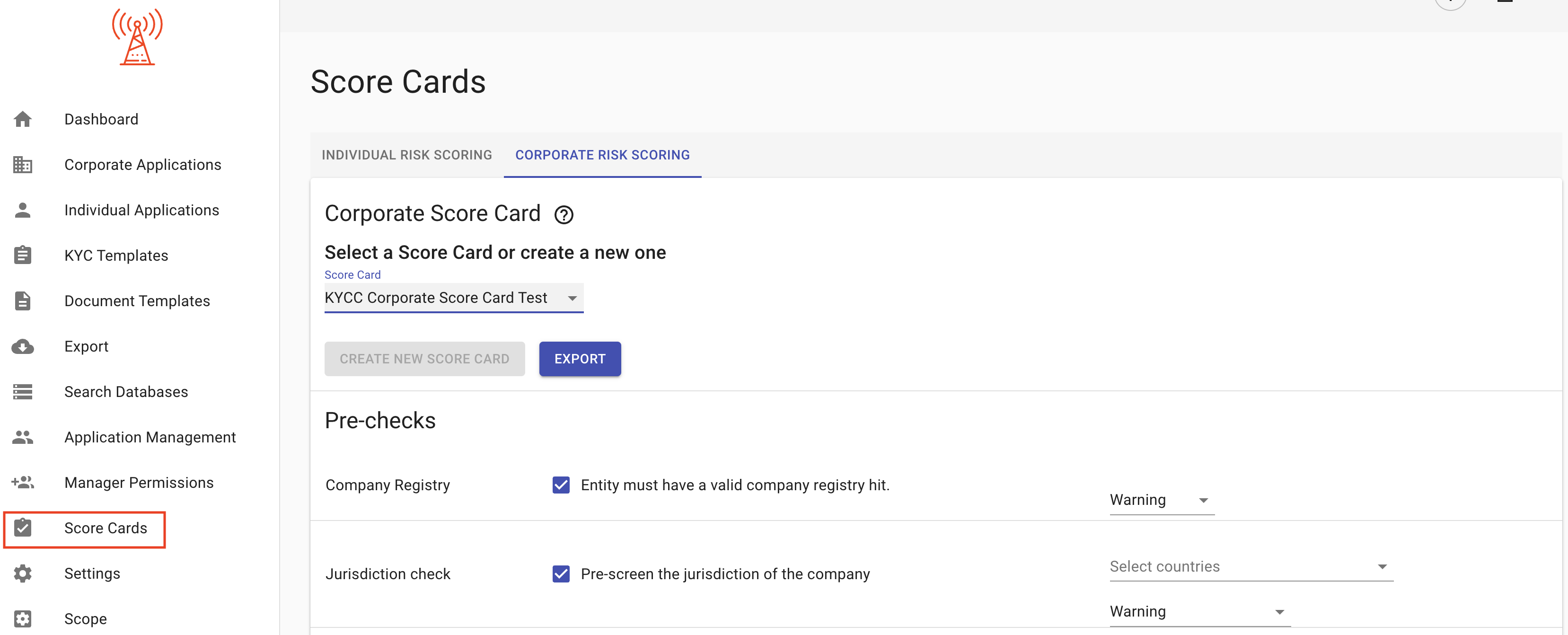 Corporate Pre-Checks